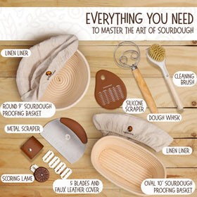 Superbaking dough whisk and scrapers set aids quick mixing and clean shaping