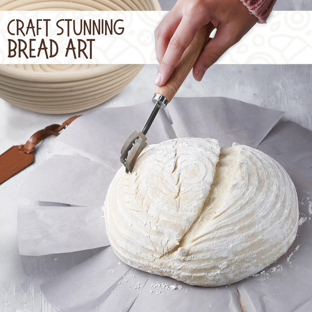 Superbaking eco-friendly rattan cane tools set supports sustainable baking sessions
