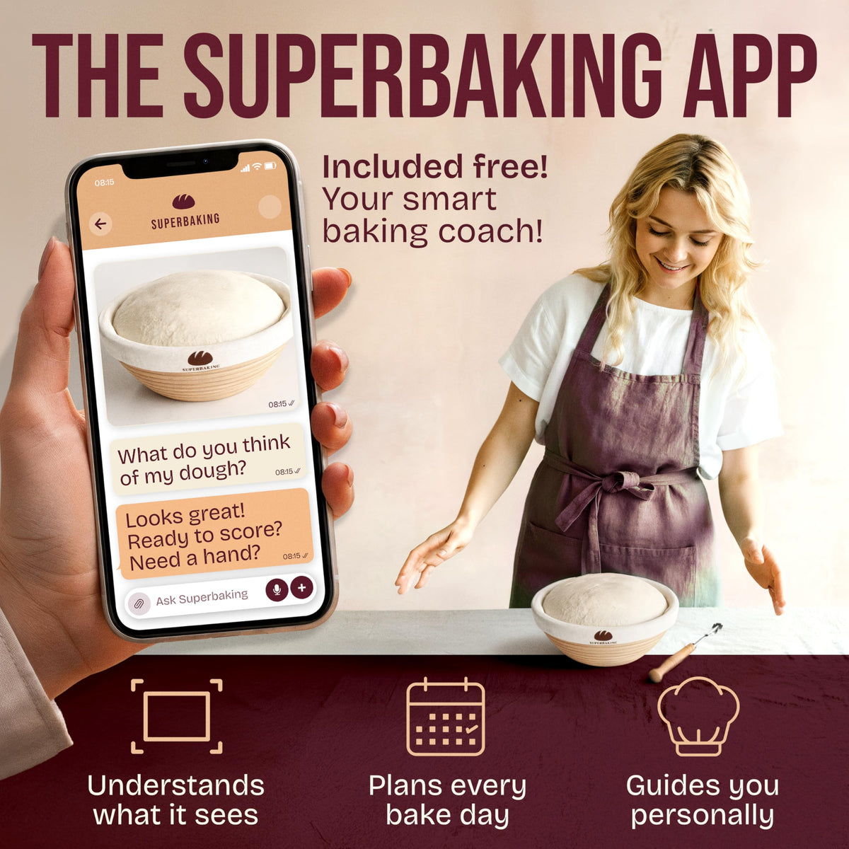 Superbaking scoring lame and dough tools for precise bread scoring.