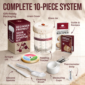 Superbaking Sourdough Starter Jar spatula for efficient stirring and complete mixing.