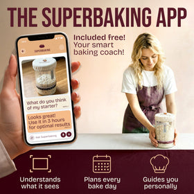 Superbaking Sourdough Starter Jar thermometer gauge helps you find the ideal warmth for activity.