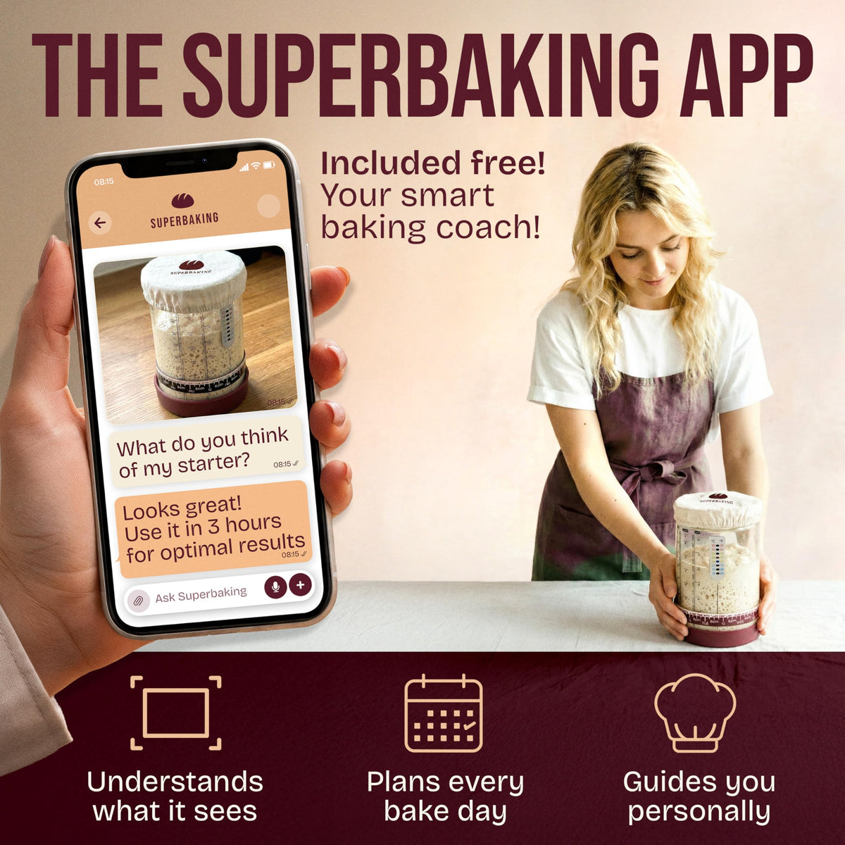 Superbaking Sourdough Starter Kit banneton liner reduces flour buildup