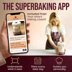 Superbaking Sourdough Starter Kit banneton liner reduces flour buildup