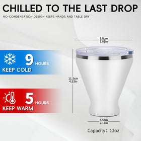 SuperCook double-wall insulated martini glass maintains cold temperature longer.
