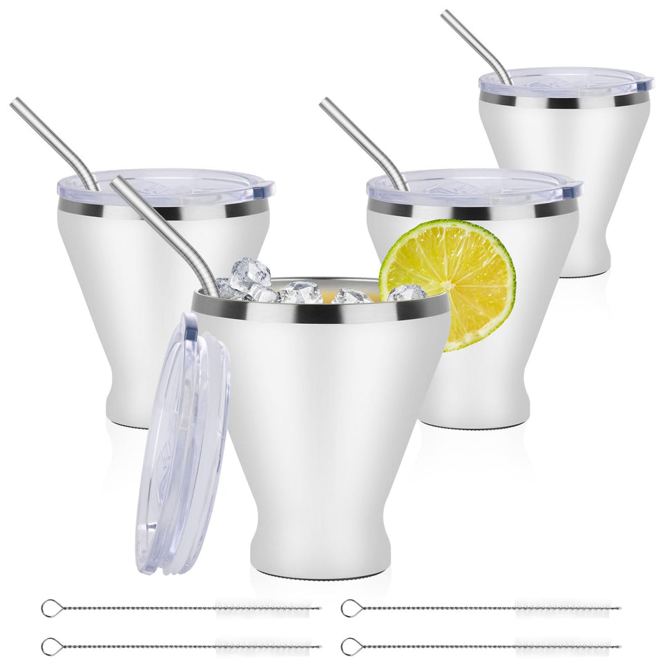SuperCook stainless steel martini glass with lid keeps cocktails icy and ready to sip.