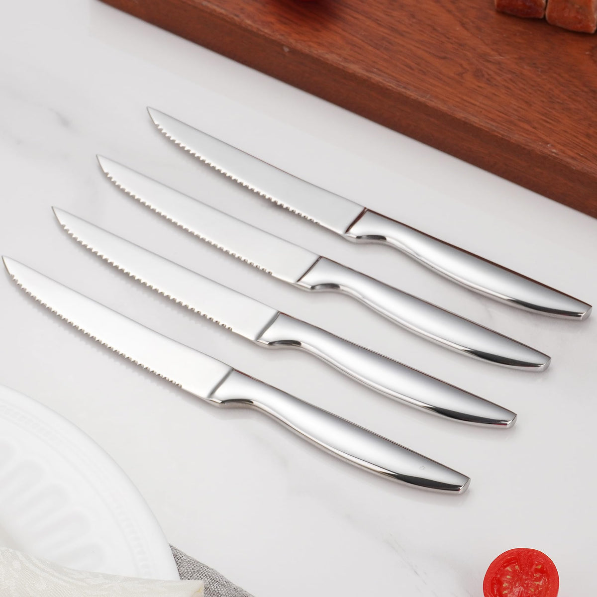 SuperCook 8-piece knife set matte finish blades for modern kitchen aesthetics.