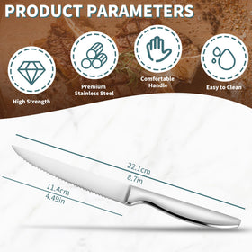 SuperCook steak knives set 12 ergonomic handles offer comfortable, secure grip