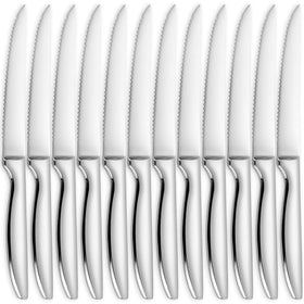 SuperCook steak knives set 12 steel blades for effortless slicing at home