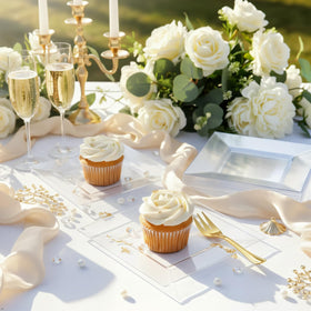 Supernal gold forks pair with desserts for a premium look