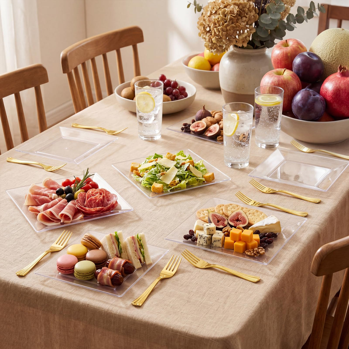 Supernal heavy-duty BPA-free plastic plates resist bending during service