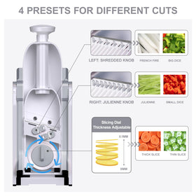 SupMaKin heavy-duty stainless steel blades deliver clean cuts.