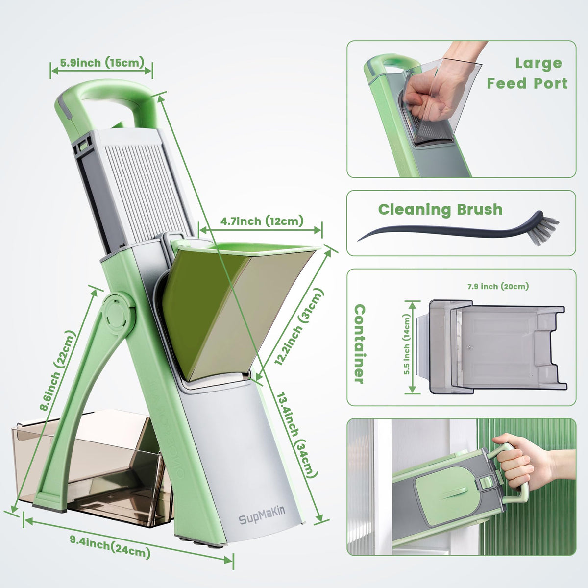 SupMaKin Rust-resistant stainless steel blades stay sharp for heavy use