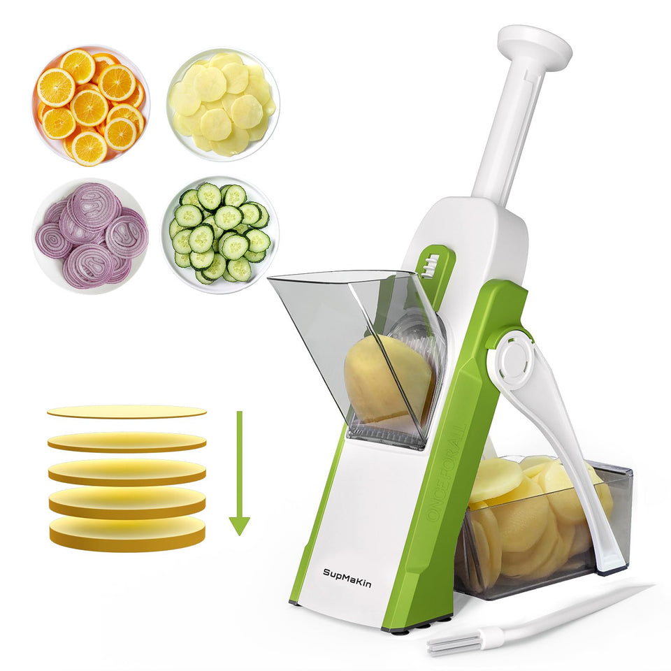 SupMaKin Safe Mandoline Slicer blade protection for safer slicing.