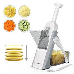 SupMaKin Safe Mandoline Slicer with blade safety design for quick veggie and fruit prep.