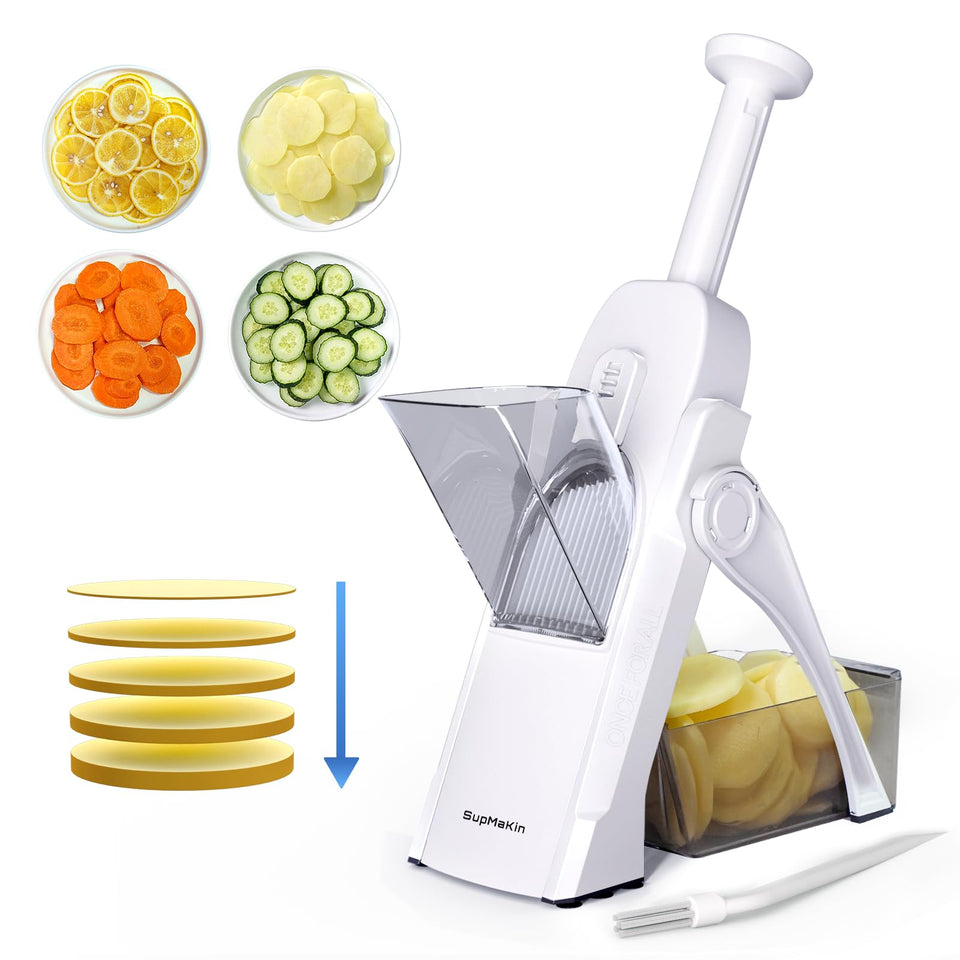 SupMaKin Safe Mandoline Slicer folded, compact design saves counter space for easy storage.