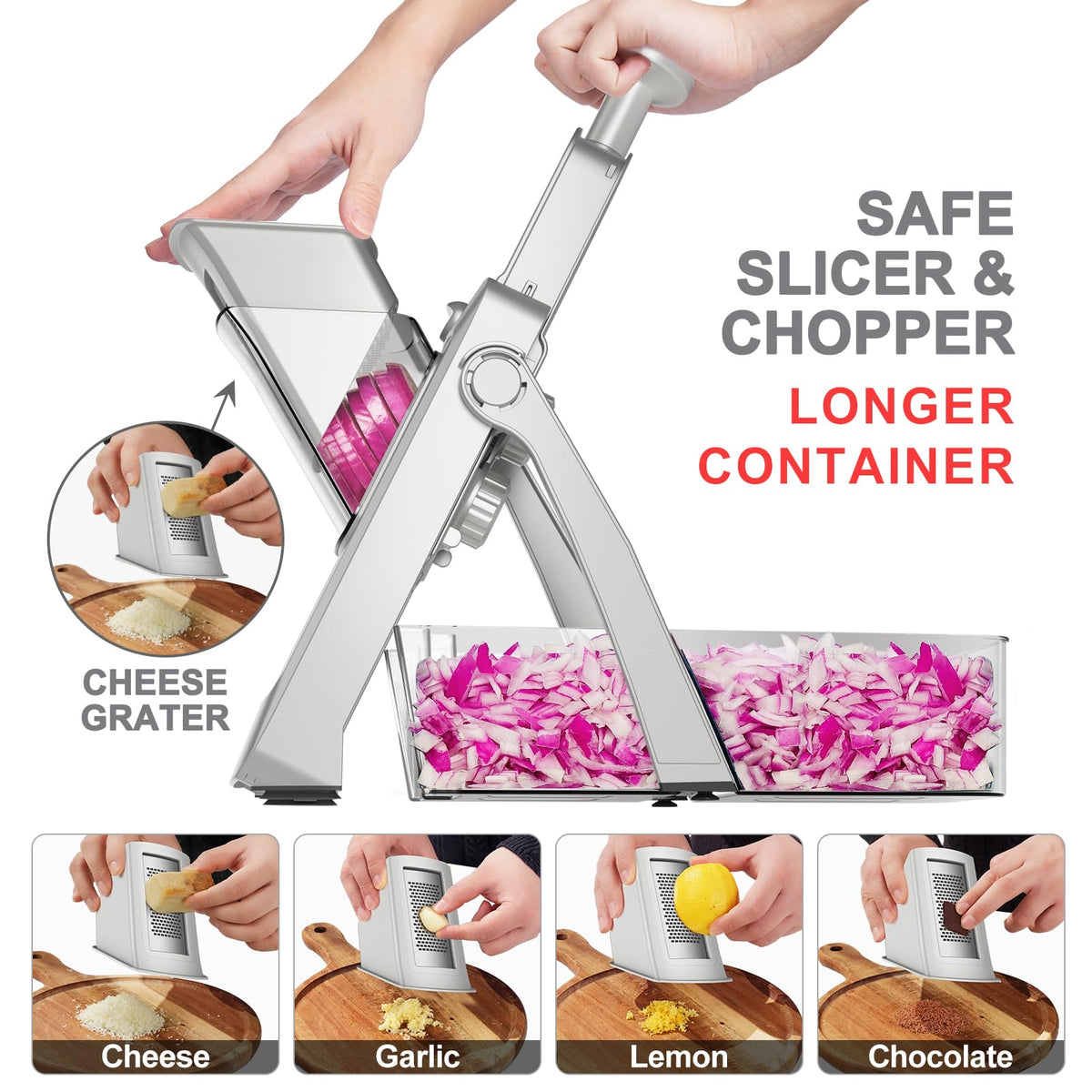 SupMaKin thickness-adjustment feature highlights versatile cuts from 1 to 8 mm.