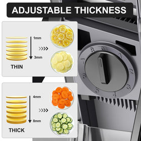 SupMaKin stainless-steel blades deliver sharp, consistent cuts for hard vegetables.