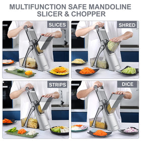 SupMaKin upgrade safe mandoline blade detail with rust-resistant stainless steel blades