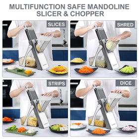 SupMaKin upgrade safe mandoline slicer compact design saves counter space during meal prep
