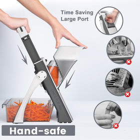 SupMaKin upgrade safe mandoline slicer dial thickness shows adjustable 1-8 mm versatility
