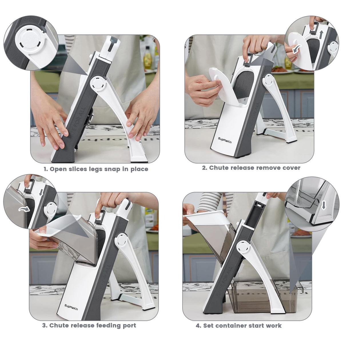 SupMaKin upgrade safe mandoline slicer dishwasher-safe cleaning features for easy maintenance