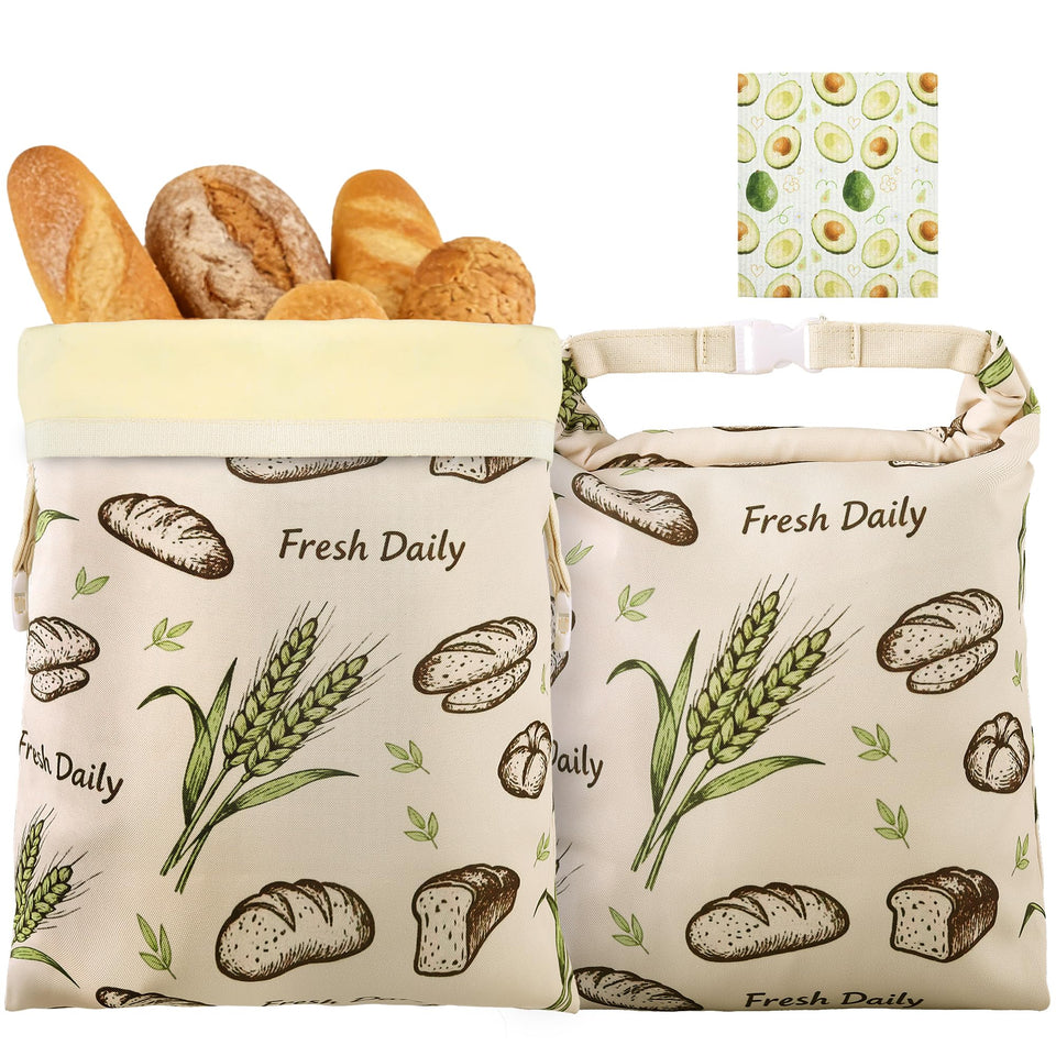 Supply Depot beeswax bread bags with buckle seal keep bread fresh and flavorful