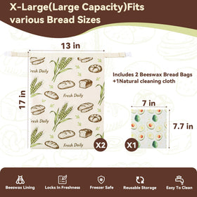 Supply Depot beeswax bread bags breathe with natural cotton for gentle moisture control