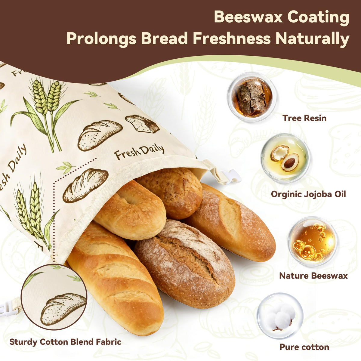 Supply Depot beeswax bread bags are freezer-safe for up to three months