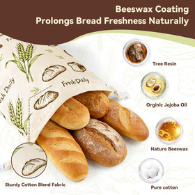 Supply Depot beeswax bread bags are freezer-safe for up to three months