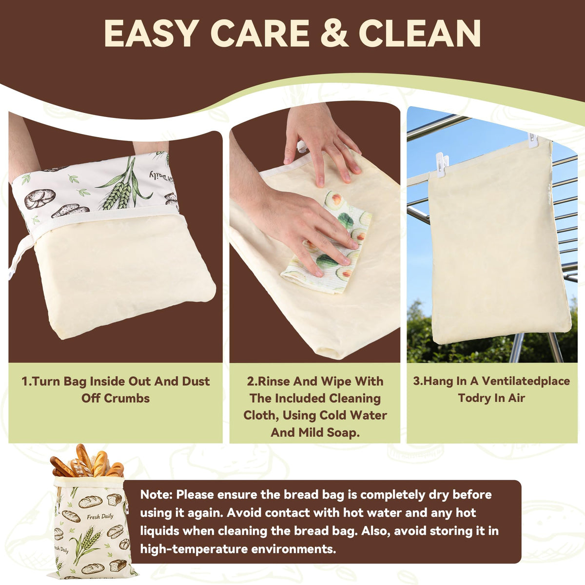 Supply Depot bread bags accommodate large sourdough loaves