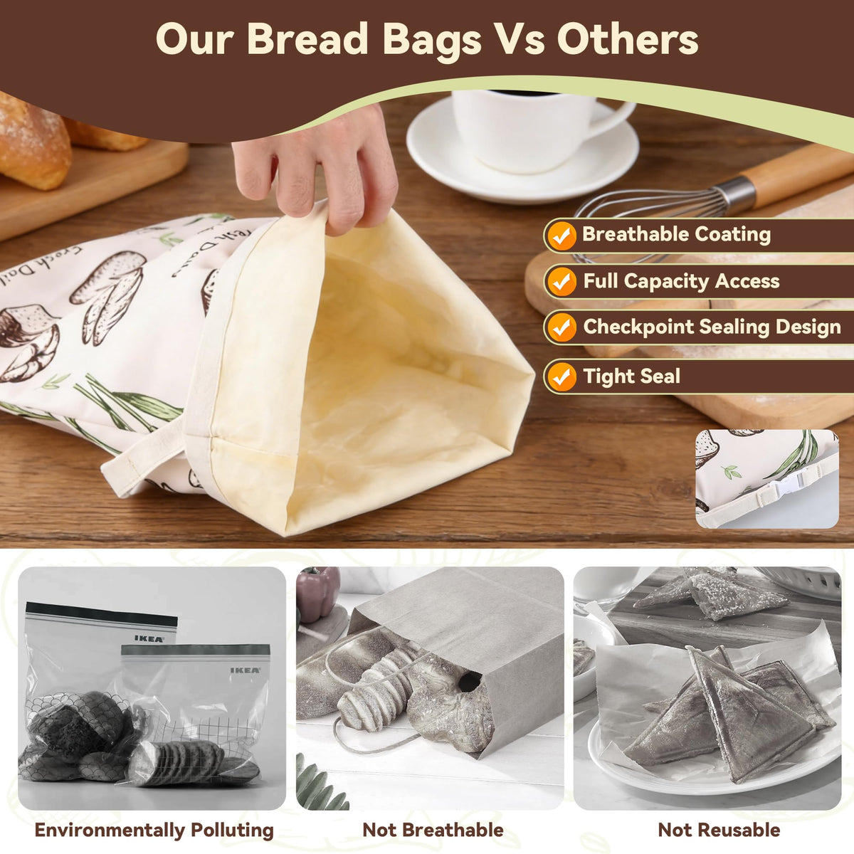 Supply Depot bread bags suitable for bread, fruits, and veggies