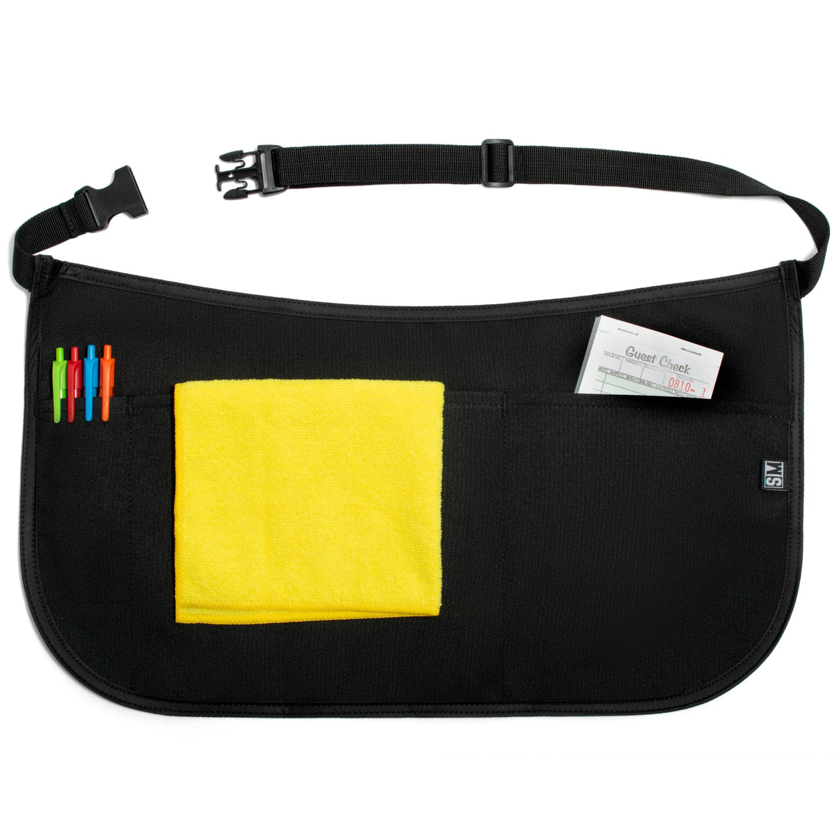 SupplyMaid waterproof server apron with buckle, full-front view for quick-fit during busy service.