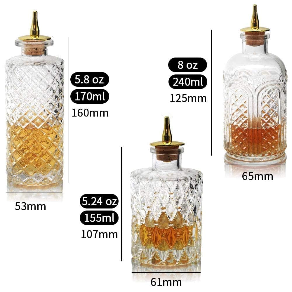 SuproBarware glass dash bottle with wide base enhances stability on bar