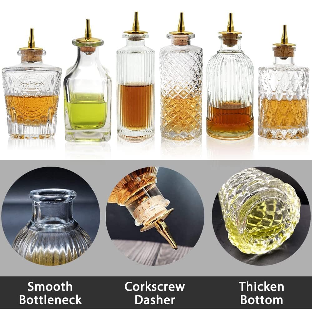SuproBarware round glass bottles add professional style to a home bar.