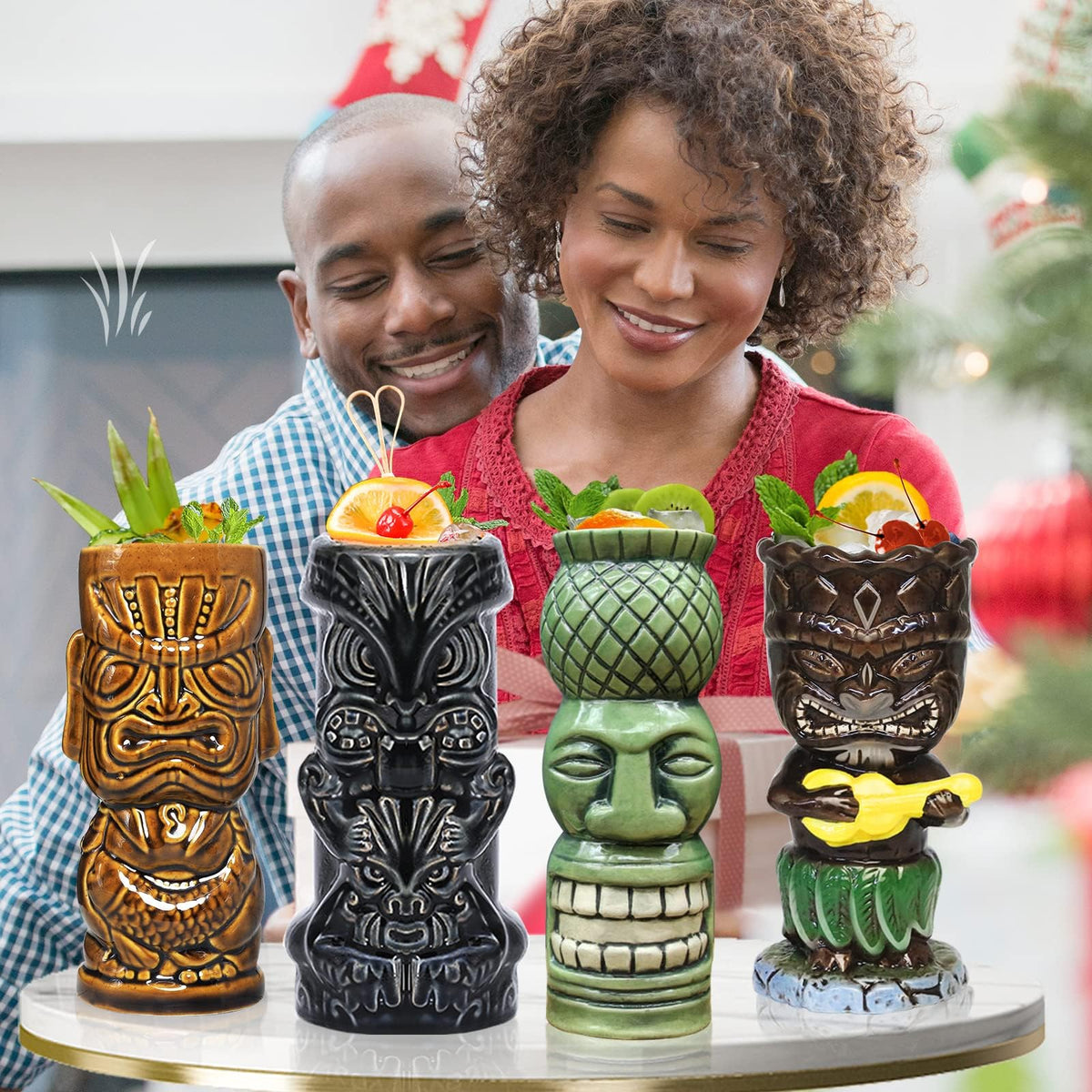 SuproBarware tiki mug four-pack enhances bar decor and entertaining.