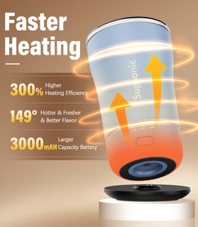 Supsonic 14oz mug temperature settings close-up for precise warmth control