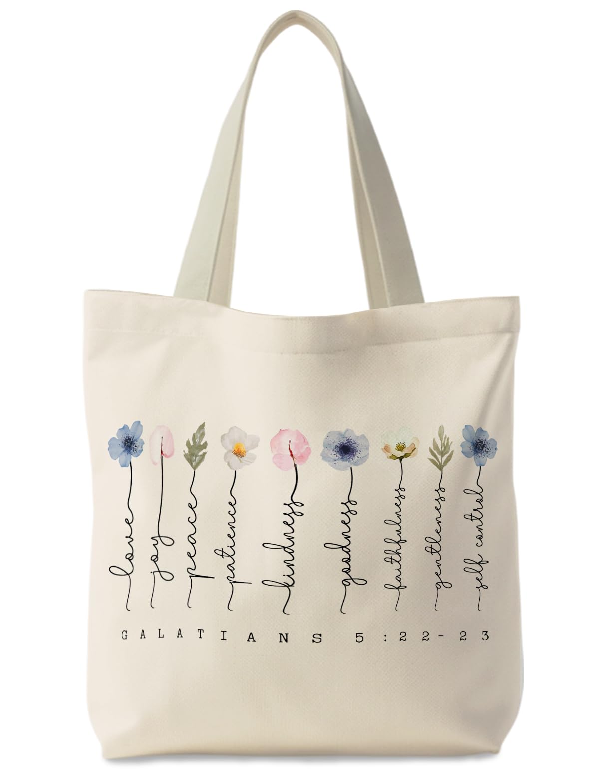 Supwhd Bible tote with Fruit of the Spirit graphic for daily faith-inspired carry.