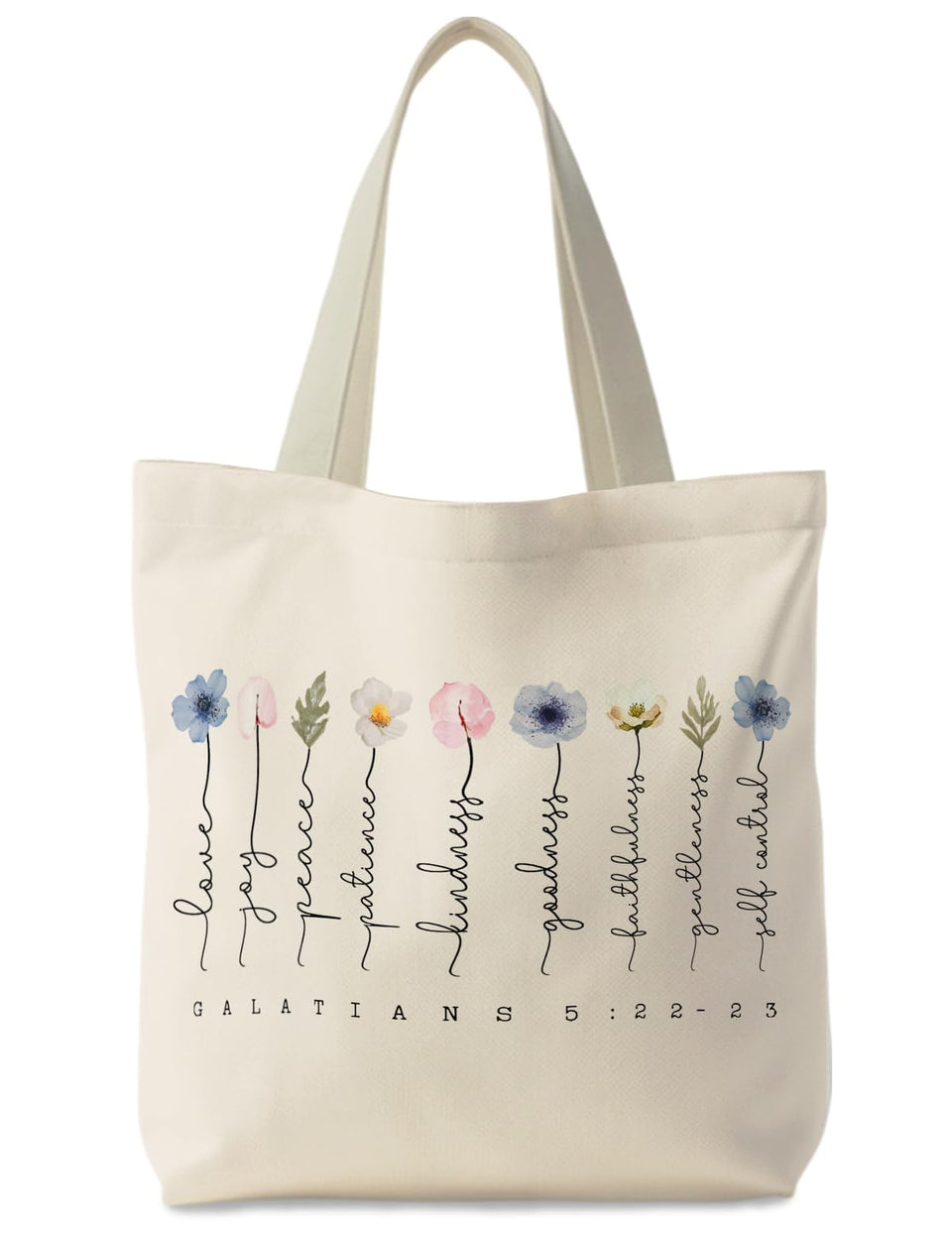 Supwhd Bible tote with Fruit of the Spirit graphic for daily faith-inspired carry.