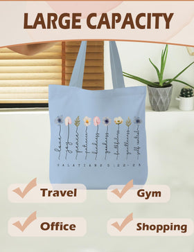 Spacious 15 by 15 inch design for tablets, books, groceries.