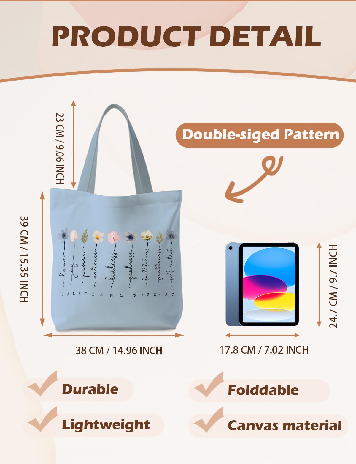 Christian fashion gift tote with versatile uses for special occasions.