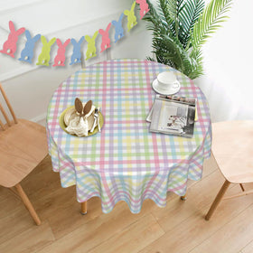 SuQKXCo round spring tablecloth provides full coverage for standard tables