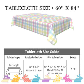 SuQKXCo sunlit patio tablecloth showcases rainbow plaid for cheerful summer entertaining