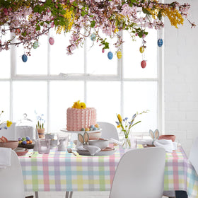 SuQKXCo waterproof tablecloth shields tables from spills during meals and celebrations