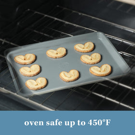 Sur La Table Bake Sale cookie sheet oven safe up to 450°F for versatile cooking.