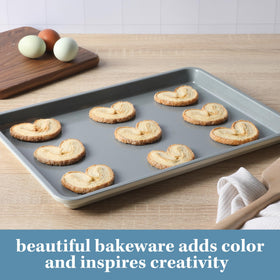 Sur La Table Bake Sale cookie sheet rolled edges resist warping during high-heat baking.