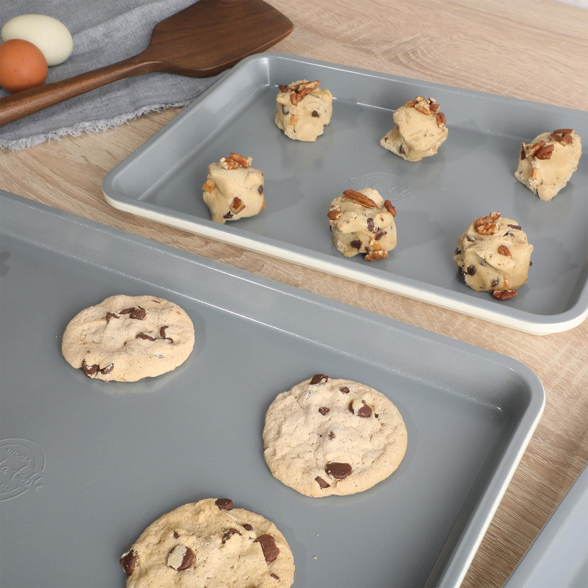 Sur La Table Bake Sale grey exterior adds a stylish, durable kitchen tool.