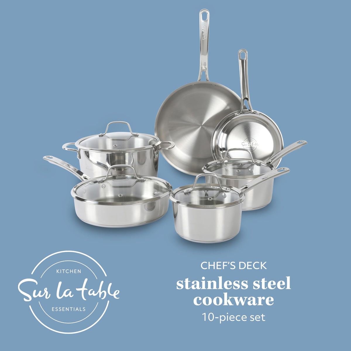 Sur La Table Chef's Deck 11-inch frying pan in action for browning
