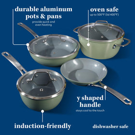 Sur La Table forged aluminum construction emphasizes even heating and durability.