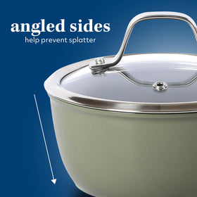 Sur La Table green exterior adds vibrant color to your kitchen space.