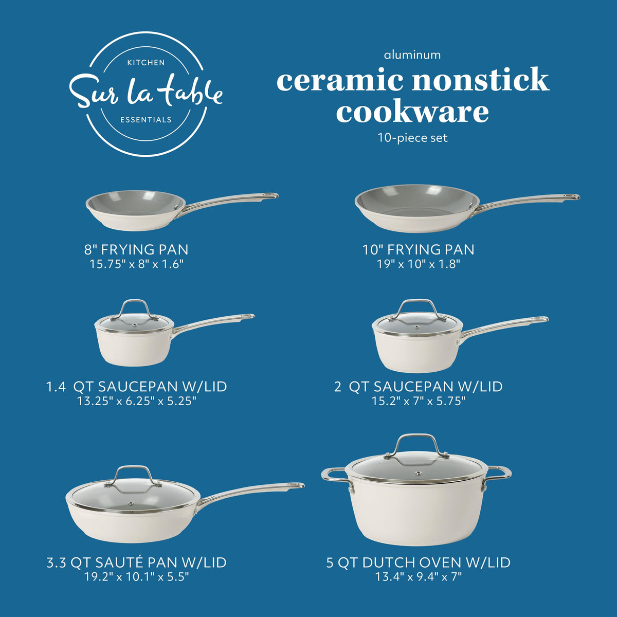 Sur La Table 10-inch frying pan: smooth release for healthier cooking.